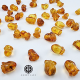 Cognac Amber Carved Roses Beads