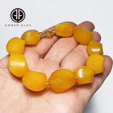 Antique Amber Twisted Olive Beads Bracelet