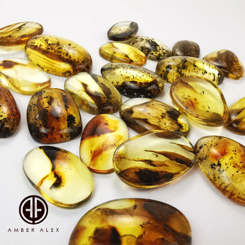 Fossil Amber Free Shape Cabochons