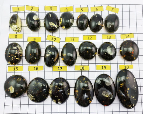 "Earth Stone" Green Amber Free Shape Cabochons