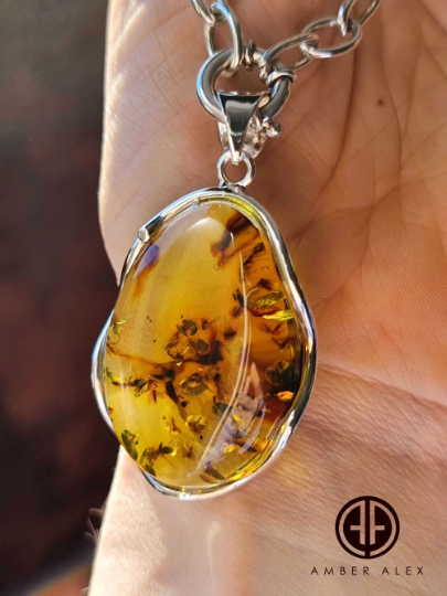 Free Shape Natural Color Pendant With Insect