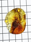 Fossil Amber Carved Aries Cabochon