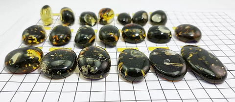 "Earth Stone" Green Amber Free Shape Cabochons