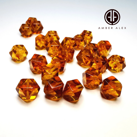 CognacAmber Faceted Irregular Beads