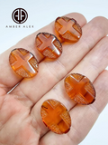 Cognac Amber Carved Cross Cabochon