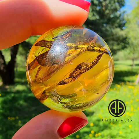 Natural Baltic Amber Sphere Ball Stone