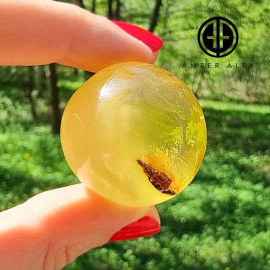 Lemon Amber Sphere Ball Stone