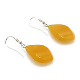 Antique Amber Flame Dangle Earrings Sterling Silver - Amber Alex Jewelry