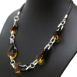 Gradient Amber Waves & Sterling Silver Necklace - Amber Alex Jewelry