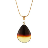 Gradient Amber Drop Pendant & Chain Necklace 14K Gold Plated - Amber Alex Jewelry