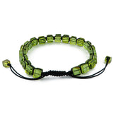 Green Amber Cube Beads Adjustable Bracelet - Amber Alex Jewelry