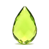 Green Amber Faceted Drop Shape Stone