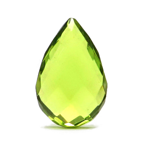 Green Amber Faceted Drop Shape Stone - Amber Alex Jewelry