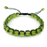 Green Amber Cube Beads Adjustable Bracelet - Amber Alex Jewelry
