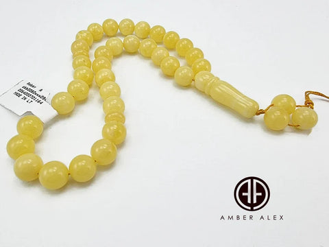 Milky Amber Round Shape 8 mm Islamic Prayer Beads