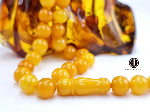 Antique Amber Round Shape 10mm Islamic Prayer Beads