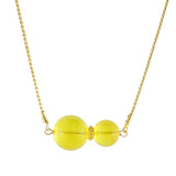 Lemon Round Beads Chain Necklace 14K Gold Plated