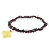 Cherry Amber Baroque Beads Bracelet with Charm Pendant