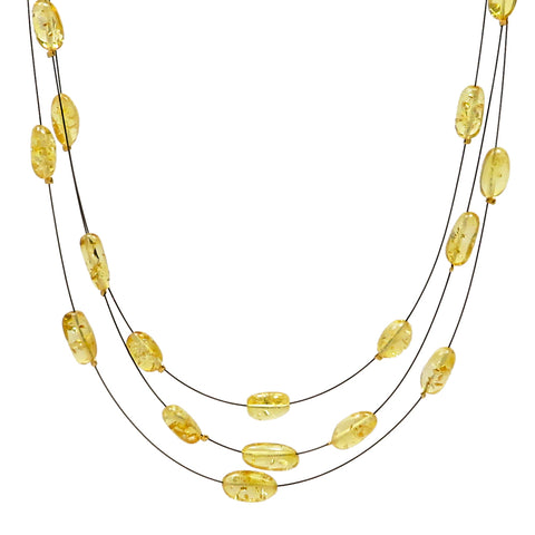 Lemon Amber Rain Necklace - Amber Alex Jewelry