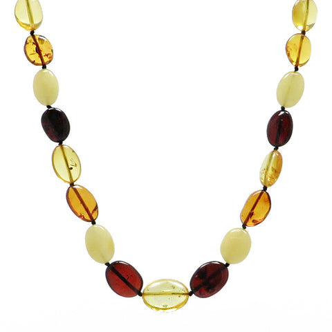 Multi-Color Amber Bean Beads Necklace - Amber Alex Jewelry