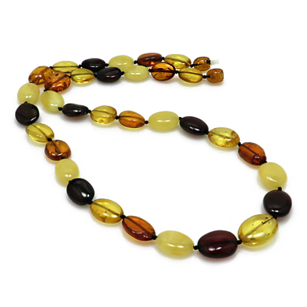 Multi-Color Amber Bean Beads Necklace - Amber Alex Jewelry
