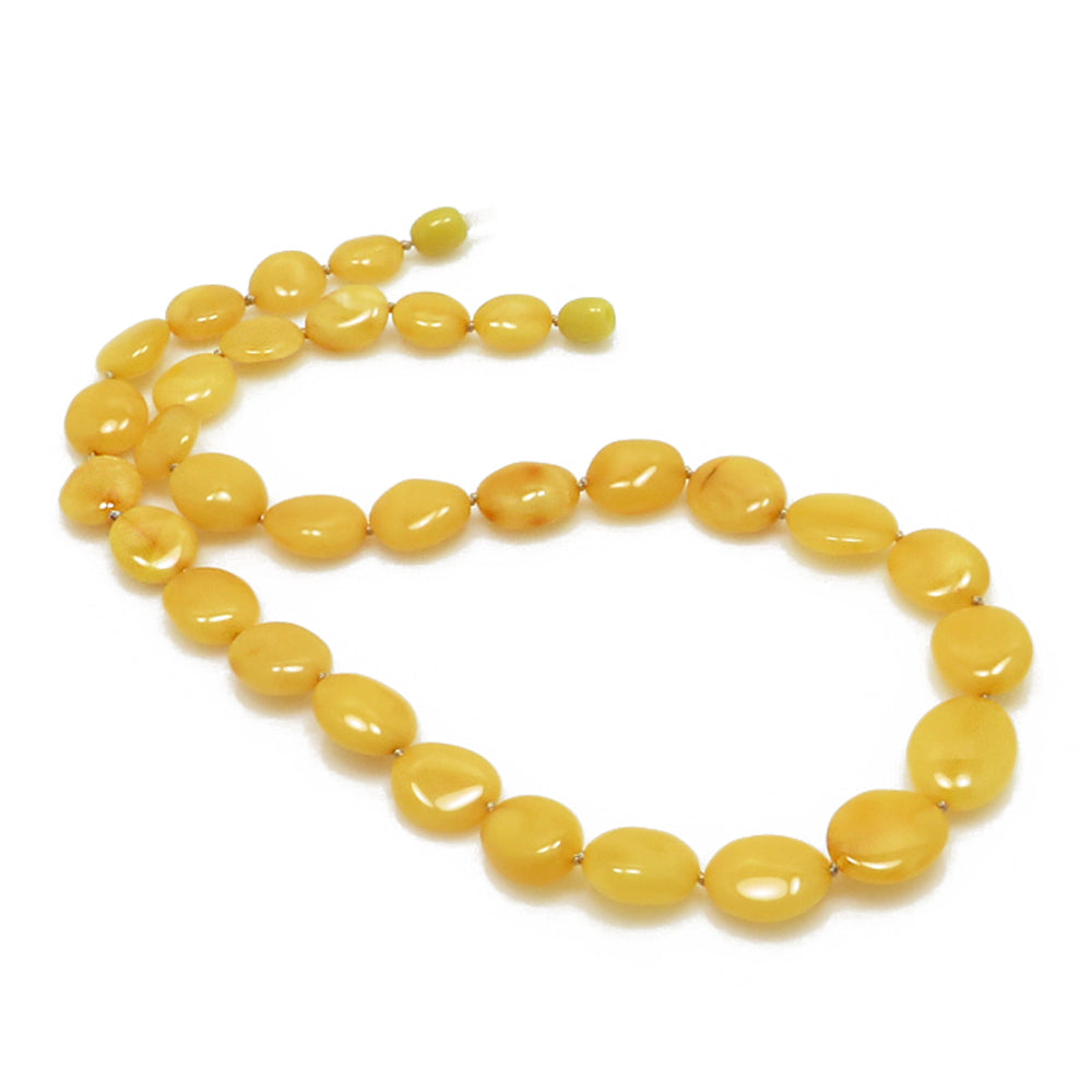 Milky Amber Bean Beads Necklace - Amber Alex Jewelry