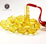 Transparent Amber Olive Shape 10.5 mm Islamic Prayer Beads