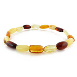 Multi-Color Amber Small Nugget Stretch Bracelet - Amber Alex Jewelry